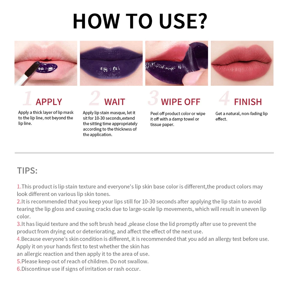 "Tinta labial efecto mate – Color intenso, larga duración, a prueba de agua"