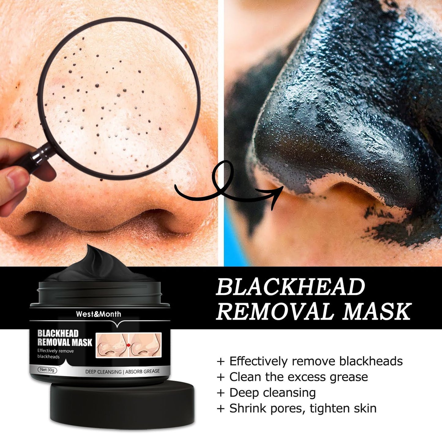 Mascarilla facial de limpieza profunda con carbón vegetal Peel Off