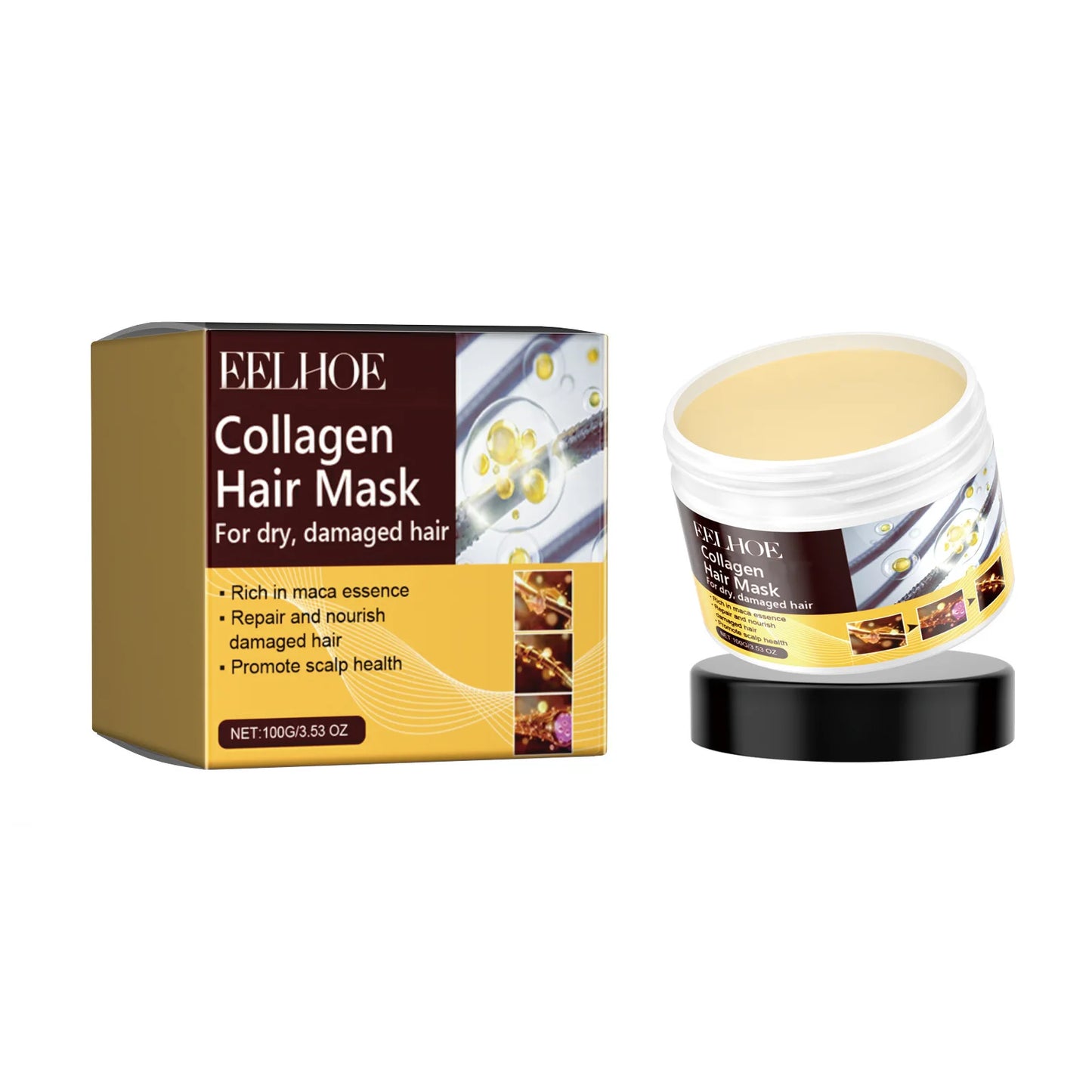 Mascarilla Capilar de Colágeno 100g – Hidratación Profunda, Reparación y Brillo Instantáneo