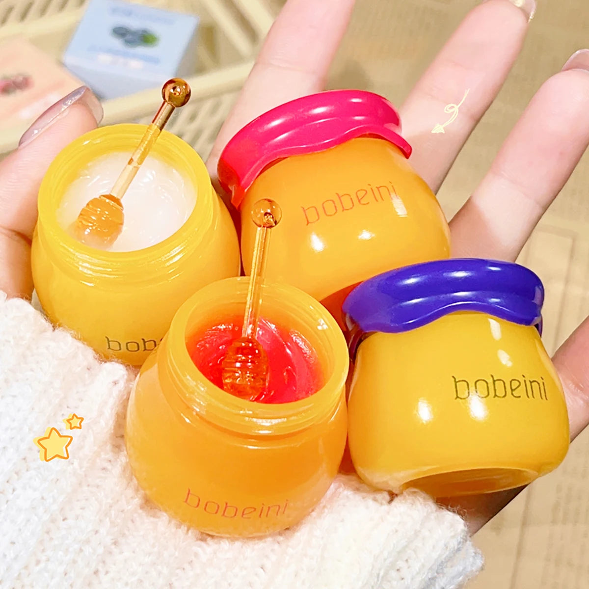 “Mascarilla labial hidratante de durazno y miel – Nutrición y suavidad intensa”