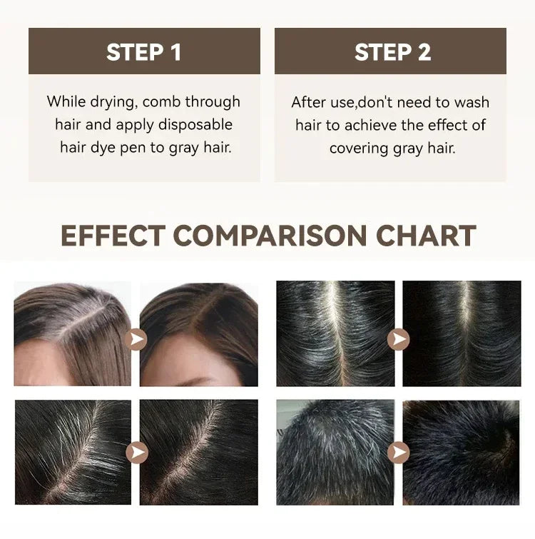 “Lápiz tinte portátil para cubrir canas – Retoque rápido y natural”